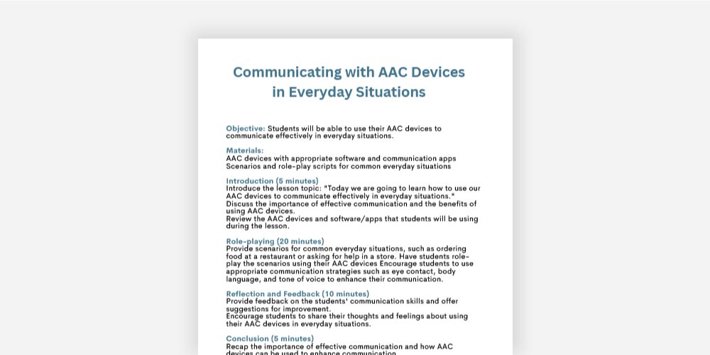 Communicating with AAC Devices in Everyday Situations PDF.