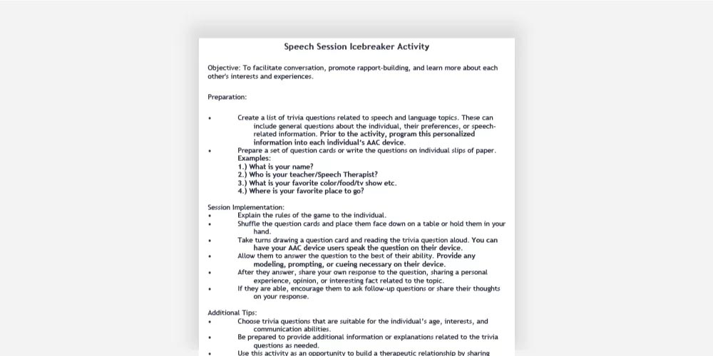 Icebreaker Activity PDF.