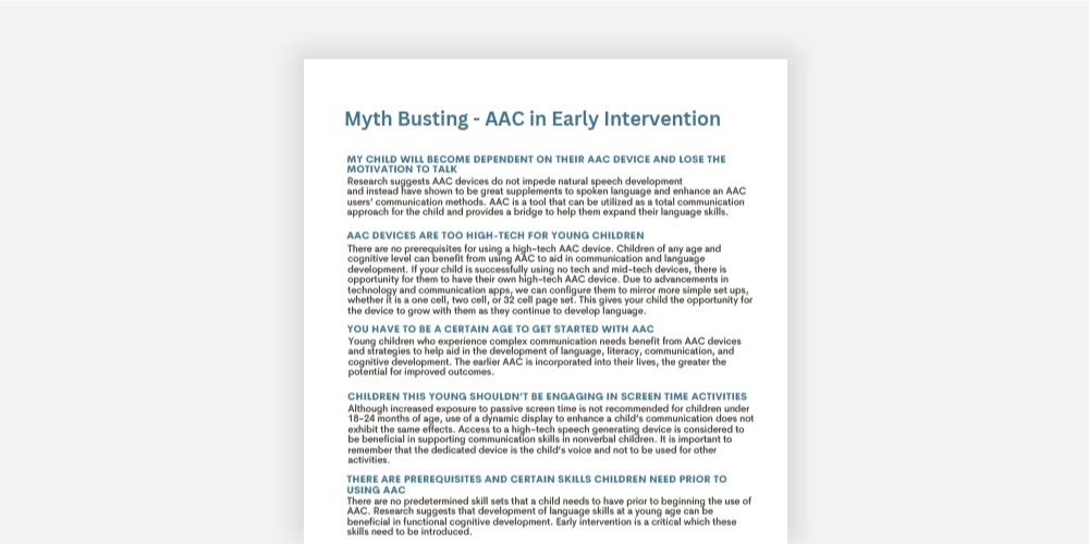 Myth Busting - AAC in Early Intervention PDF.