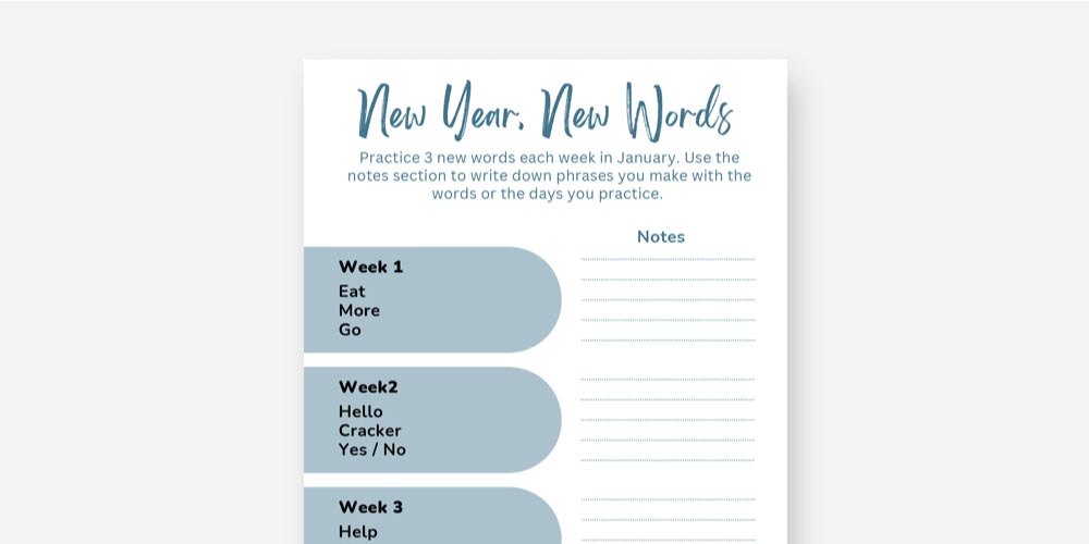 New Year, New words activity PDF.