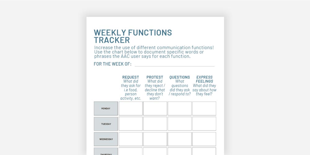 Weekly Functions Tracker PDF.