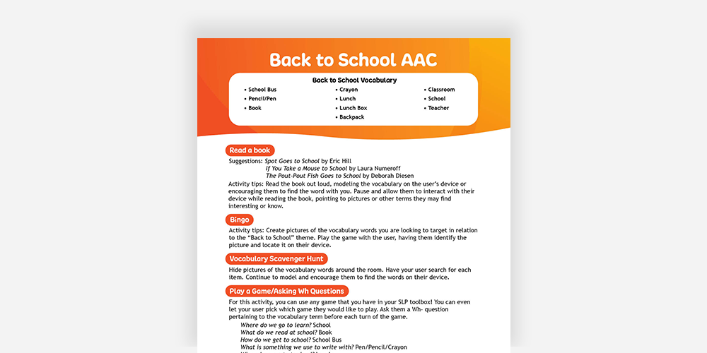 Back To School AAC PDF