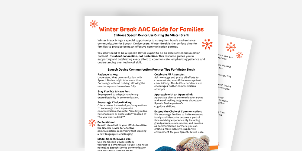 Winter Break AAC Guide for families.