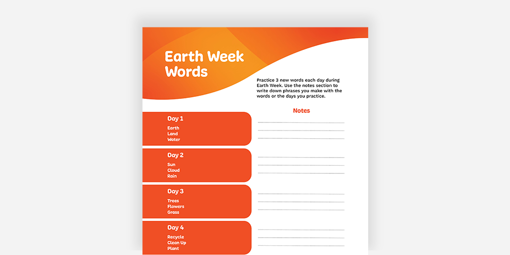 Earth Week Words download.