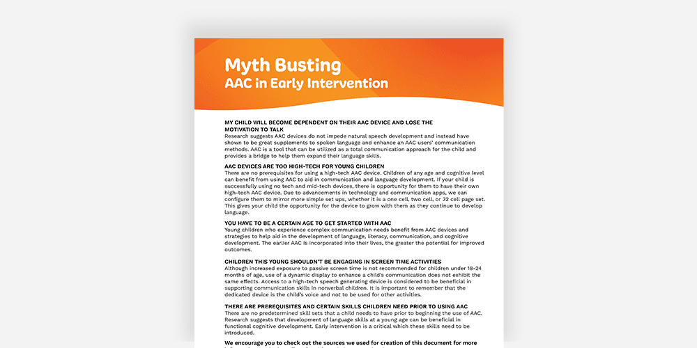AAC Myths Explained for Successful Early Intervention Strategies.
