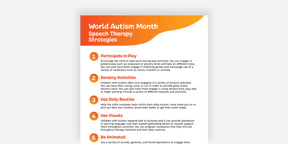 Speech therapy strategies for Autism Month: engaging activities to support communication skills.