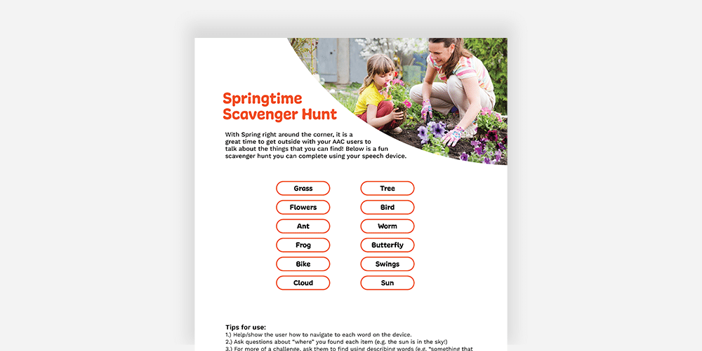 Kids spring scavenger hunt activity guide for exploring nature. Fun and educational!