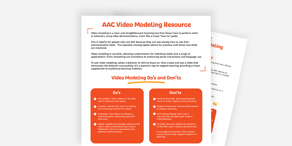 Download the AAC Video Modeling Resource Guide for effective communication strategies.