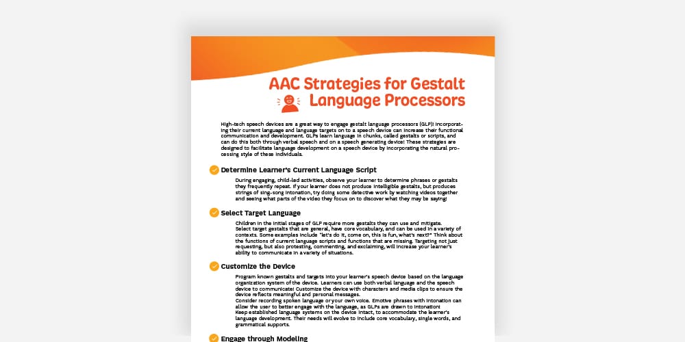 AAC strategies for gestalt language processors enhance communication and language development effectively.