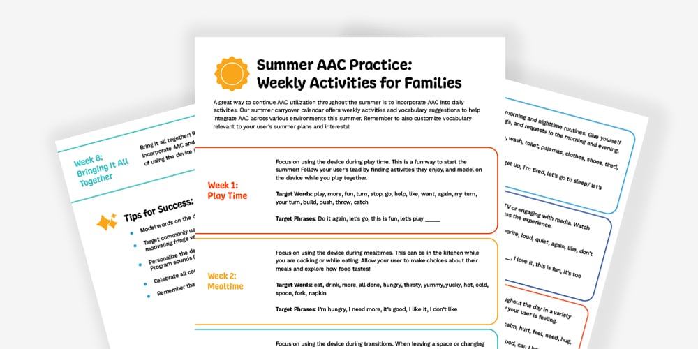 Summer AAC activities guide for families