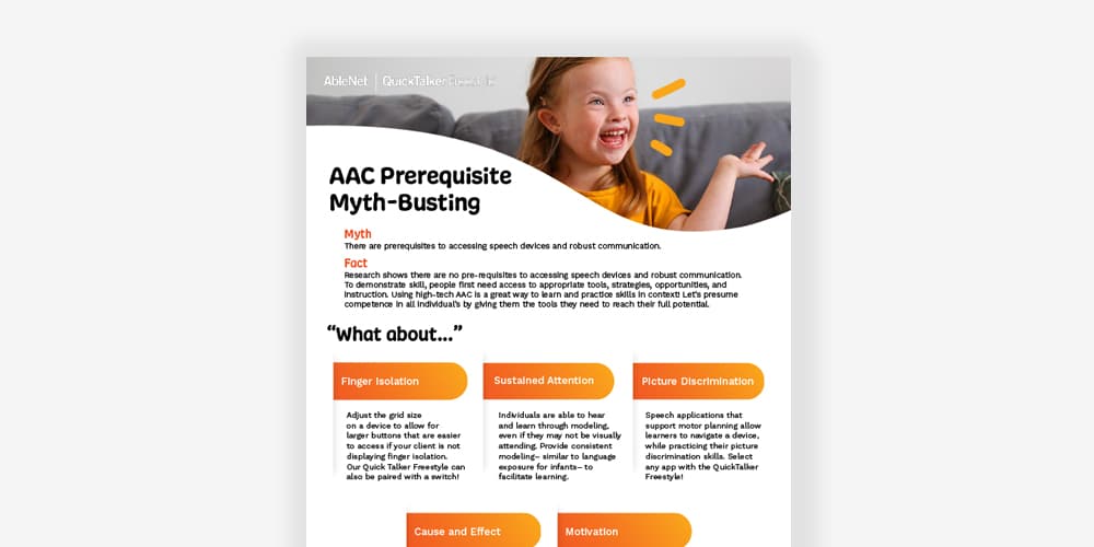 AAC myth-busting guide for speech devices and effective communication strategies.
