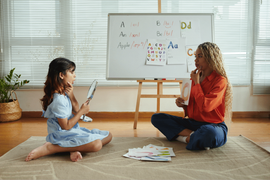 Interactive speech therapy session activities for fun learning and strong emotional connections.