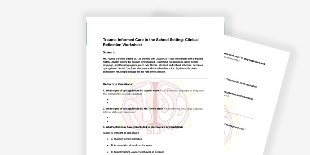 Trauma Informed Care Worksheet
