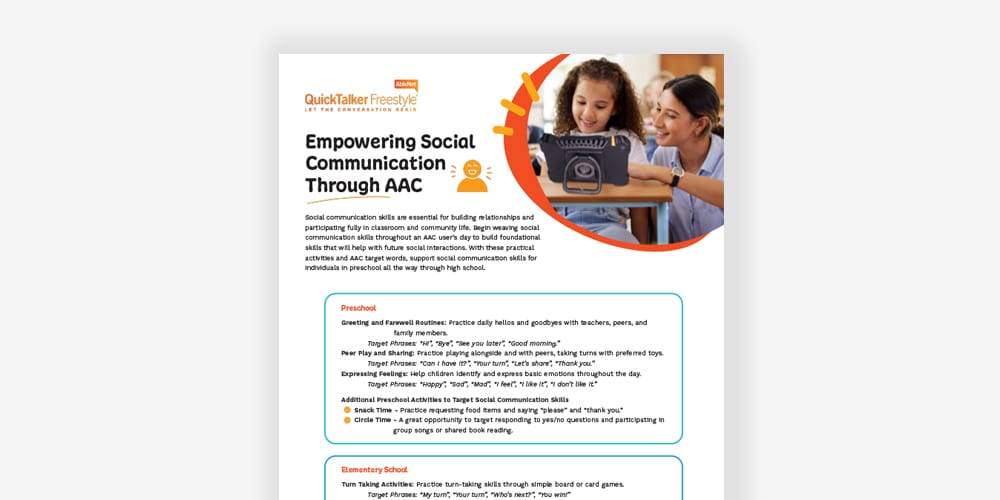 Empowering social communication through AAC strategies for effective interactions in educational settings.