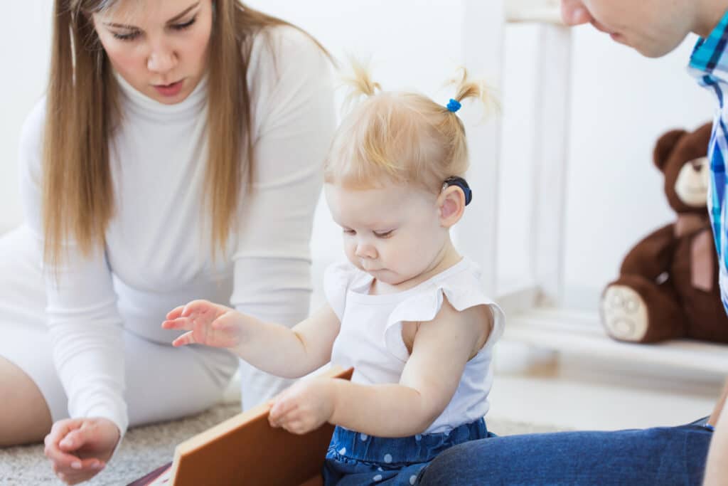 Engaging in reading time with a baby enhances early language development.