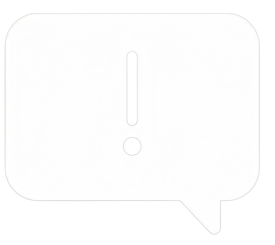 Warning icon indicating alert or notification message.