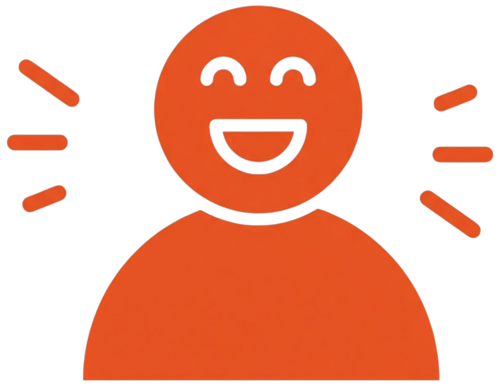 Smiling person icon representing happiness and positivity in graphic design.