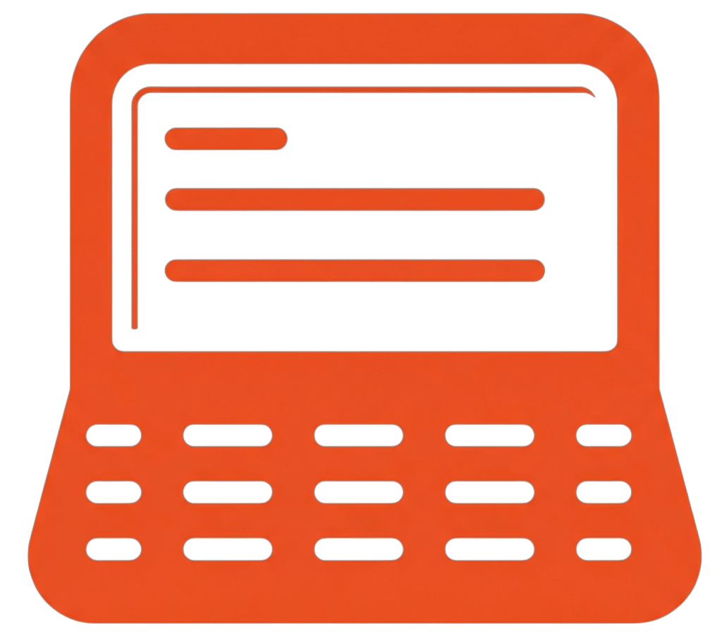 Stylish laptop icon representing technology and productivity in a modern design.