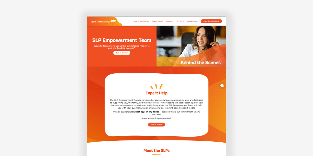 SLP Empowerment Team: Expert support for speech-language pathologists and AAC users.