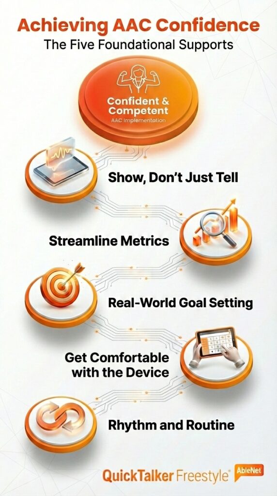 Achieve AAC confidence with foundational supports for effective communication and device use.