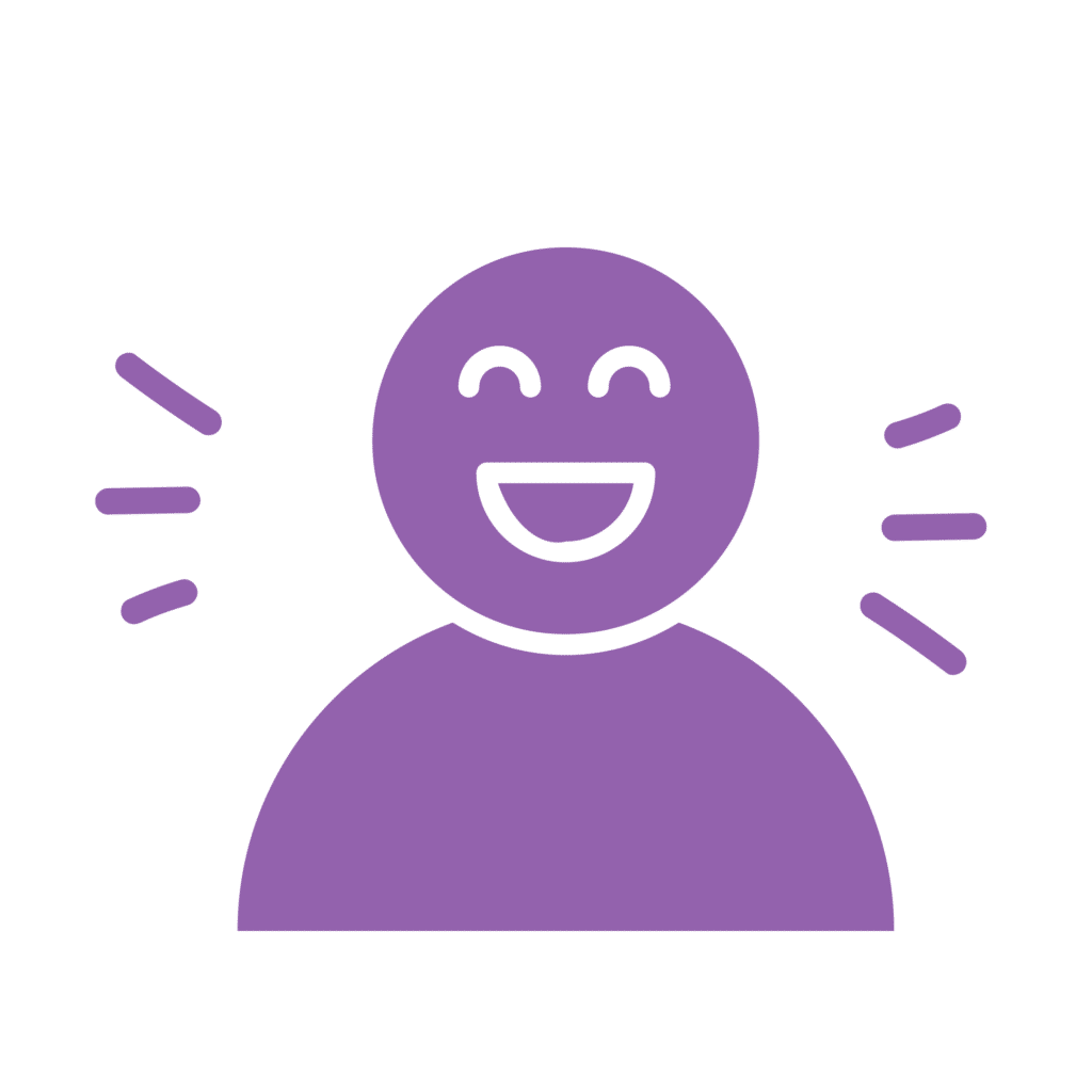 Happy smiling person icon representing joy and positivity.