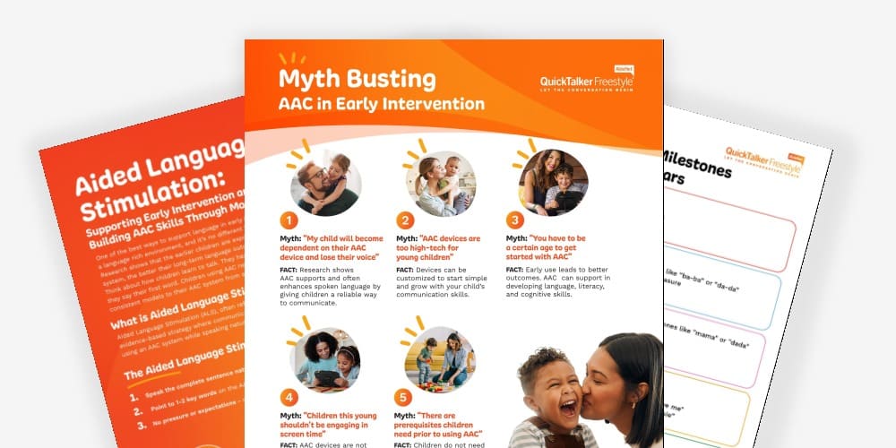 Myth-busting AAC resources for early intervention and building communication skills.