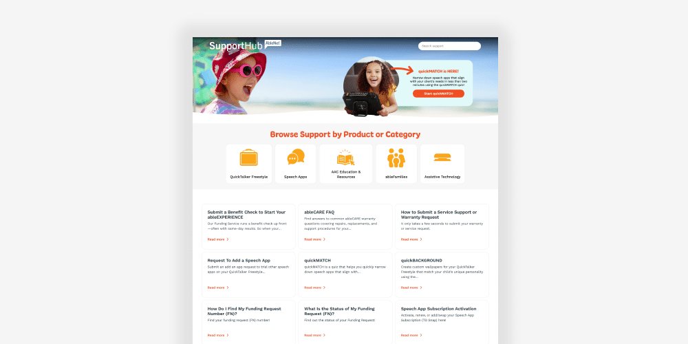 Support Hub overview for news, assistance, and product support resources.