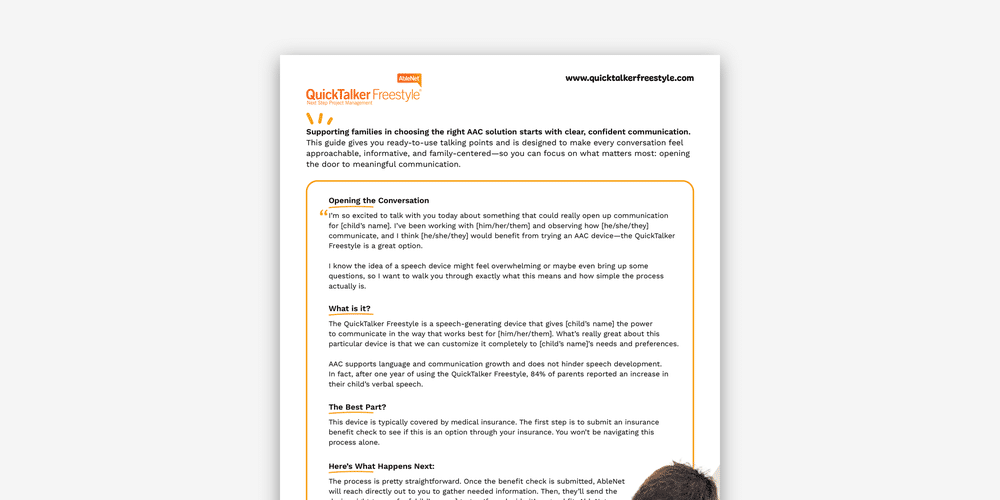 QuickTalker guide: AAC communication solutions for confident, meaningful conversations.