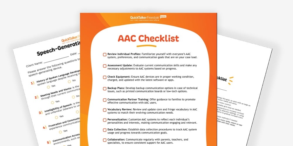 AAC checklist resource for effective communication strategies and support.
