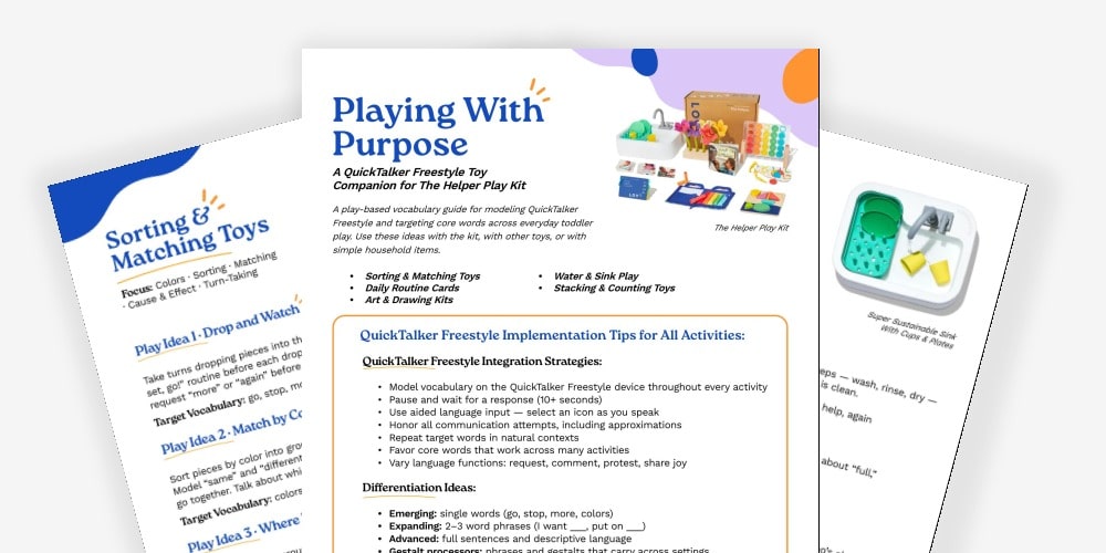Parent resources for purposeful play with toys and activities for toddlers.