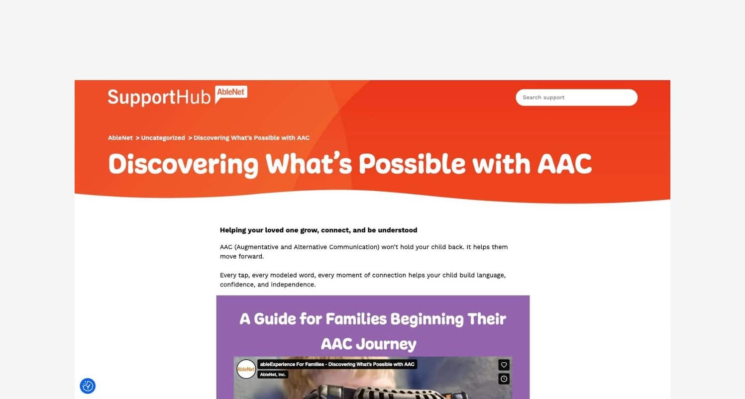 QuickTalker video resources for families starting their AAC communication journey.