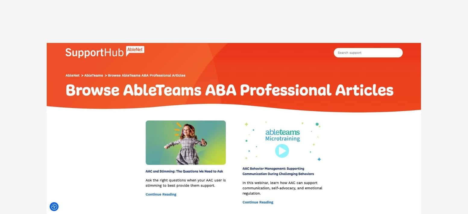 Discover QuickTalker video resources and browse AbleTeams ABA professional articles for support.