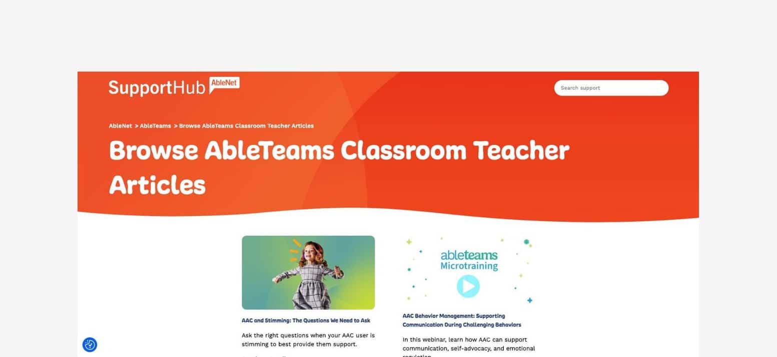 Explore AbleTeams articles for quicktalker video resources and classroom support.