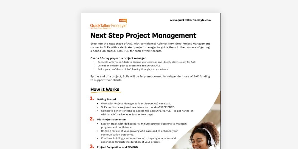 Building capacity in AAC through dedicated project management for speech-language pathologists.
