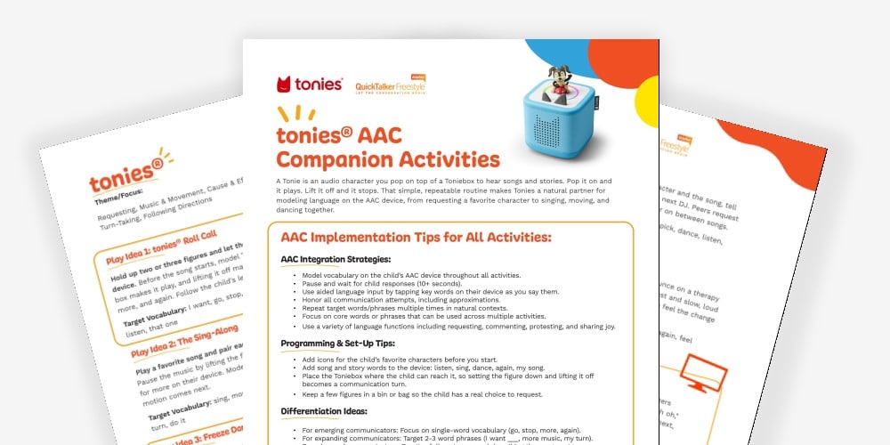 Tonies AAC Companion Activities provide engaging resources for effective AAC integration and communication.