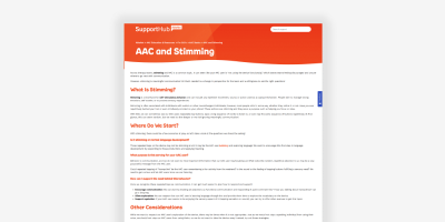 AAC communication and stimming guide for enhancing communication skills and understanding behaviors.