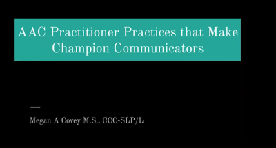 AAC practices for practitioners to enhance communication skills and empower individuals.
