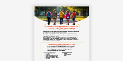 Communication opportunities for AAC users in school, clinic, and community settings.