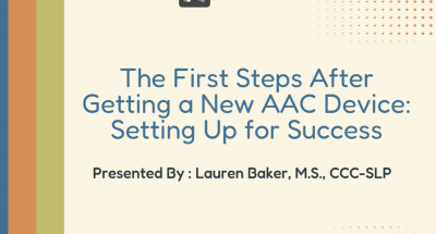 First steps for successfully setting up an AAC device guide.
