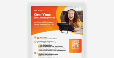 Impactful results from QuickTalker Freestyle after one year of use for children.