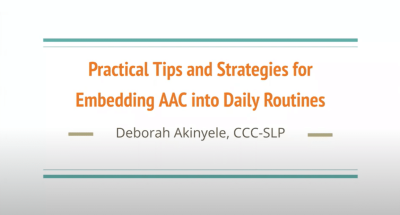 Practical strategies for integrating AAC into daily routines and enhancing communication skills.