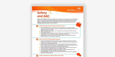 Safety and Augmentative Alternative Communication (AAC) guide for effective communication strategies.